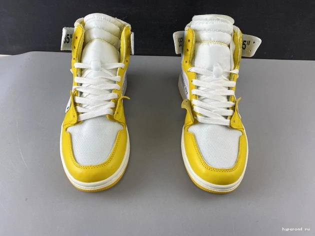 NRG Air Dark Yellow-Cone 1 Off-White AQ0818-149 Powder Jordan White x 1019